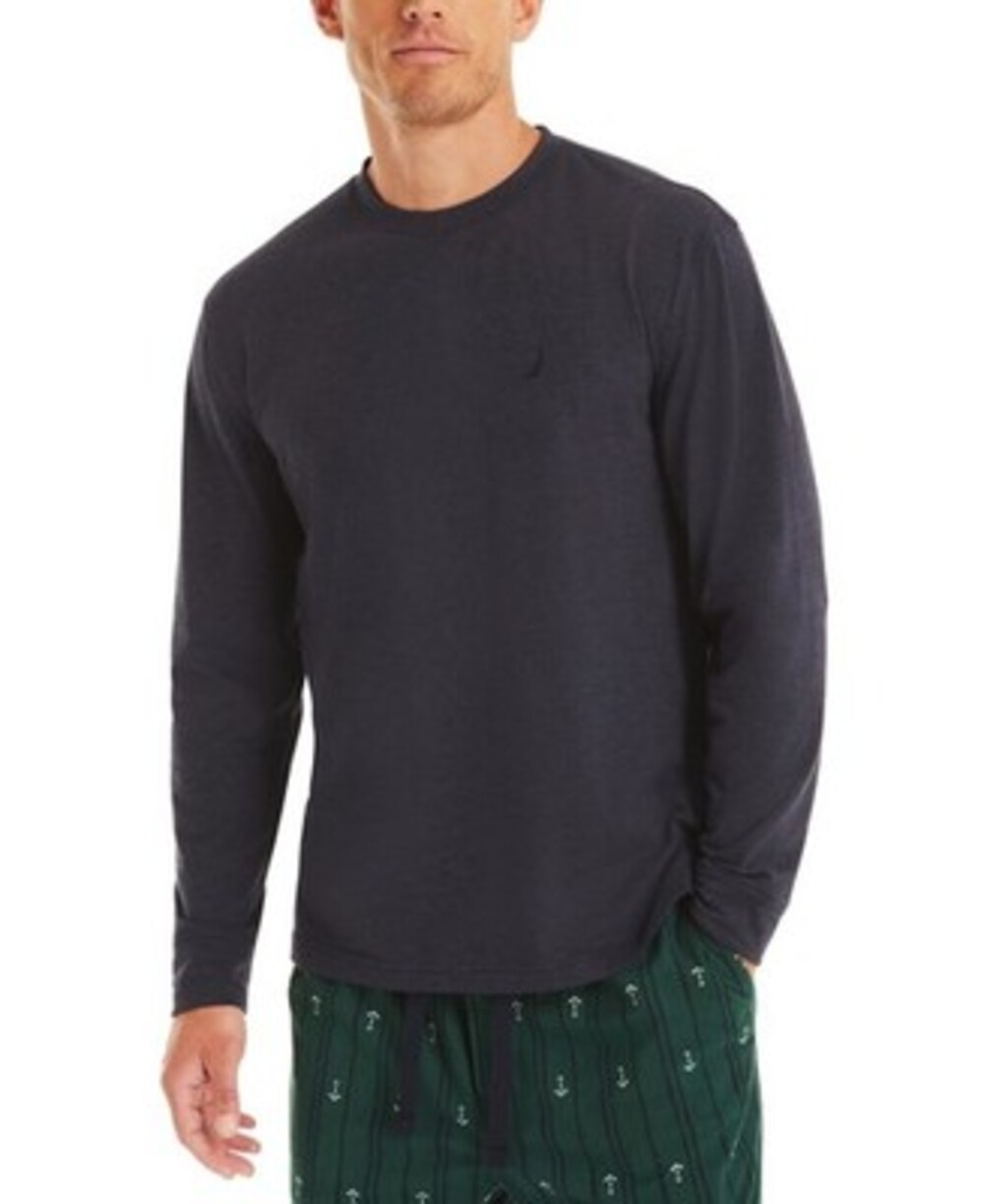 Nautica Regular Fit Pajama Long Sleeve T-Shirt Men's XL Navy Crewneck Pullover